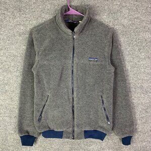 Vintage Patagonia Women’s Gray Full-Zip Fleece Hiking Jacket Size Small USA MADE
